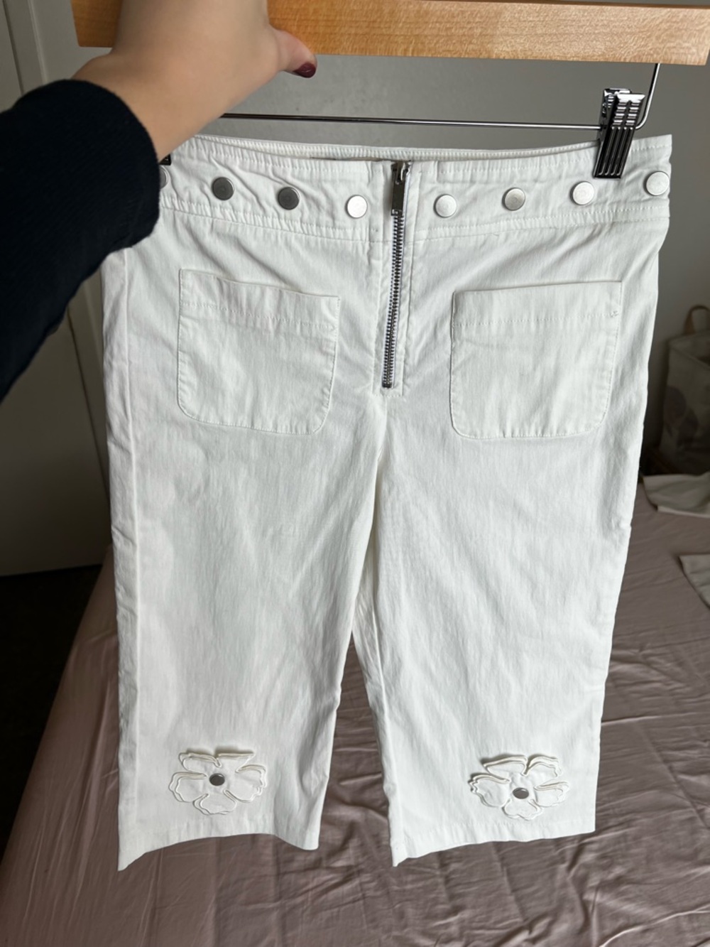 Mango White Denim Waistband with Branded Label
